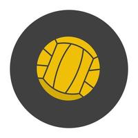 icona del colore del glifo con palla da pallavolo. simbolo di sagoma su sfondo nero. spazio negativo. illustrazione vettoriale