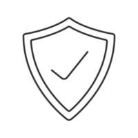 icona lineare di controllo di sicurezza. illustrazione di linea sottile. scudo di protezione con simbolo di contorno del segno di spunta. disegno vettoriale isolato contorno