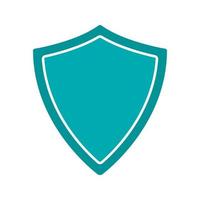 icona del colore del glifo dello scudo di protezione. sicurezza. simbolo di sagoma su sfondo bianco. spazio negativo. illustrazione vettoriale