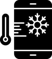termostato glifo icona vettore