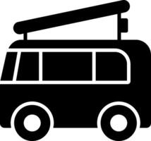 icona del glifo con camper vettore