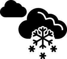 nevicando glifo icona vettore