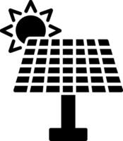 icona del glifo a energia solare vettore