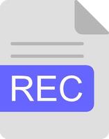 rec file formato piatto icona vettore