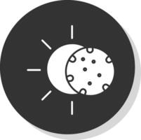 solare glifo grigio cerchio icona vettore