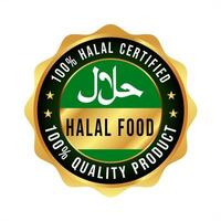 halal certificato logo, icona, badge e simbolo. halal cibo logo vettore