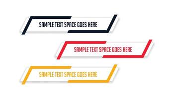 astratto inferiore terzo titoli bar moderno bandiera nel impostato di tre vettore