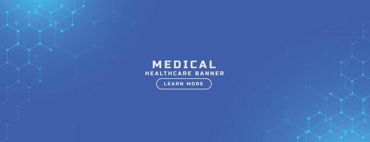 moderno medico cura blu bandiera per farmacia o laboratorio fondale vettore