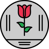 tulipano linea pieno icona vettore