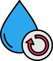 acqua trattamento linea pieno icona vettore