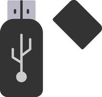 icona piatta usb vettore