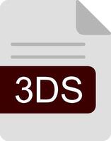 3ds file formato piatto icona vettore