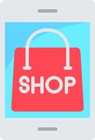 icona piatta per lo shopping online vettore