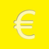 segno dell'euro carta tagliata icona. illustrazione vettoriale silhouette isolata