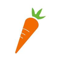 icona del colore del glifo di carota. simbolo di sagoma su sfondo bianco senza contorno. spazio negativo. illustrazione vettoriale
