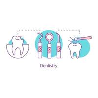 icona del concetto di odontoiatria. illustrazione della linea sottile di idea di restauro del dente. trattamento dentale. stomatologia. disegno vettoriale isolato contorno