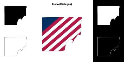 iosco contea, Michigan schema carta geografica impostato vettore