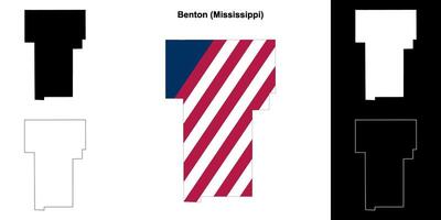 benton contea, Mississippi schema carta geografica impostato vettore