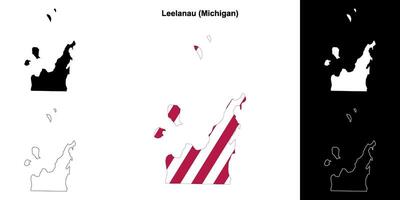 leelanau contea, Michigan schema carta geografica impostato vettore