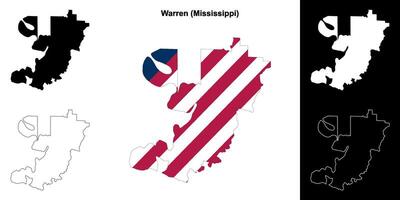 warren contea, Mississippi schema carta geografica impostato vettore