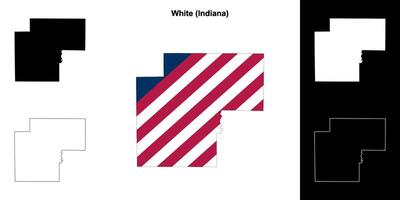 bianca contea, Indiana schema carta geografica impostato vettore