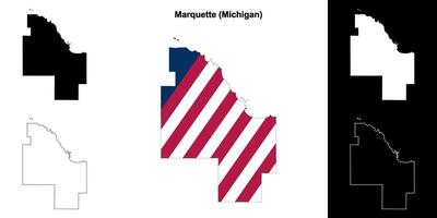 marquette contea, Michigan schema carta geografica impostato vettore