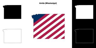 amite contea, Mississippi schema carta geografica impostato vettore