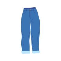 cartone animato vestire femmina buio blu jeans. vettore