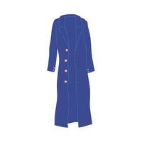 cartone animato vestire femmina buio blu cappotto. vettore