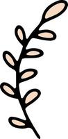 illustrazione vettoriale isolato con il ramo di foglie di handdraw arancione. ornamento naturale. elemento di design per decorazioni.