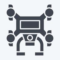 icona drone. relazionato per fuco simbolo. glifo stile. semplice design illustrazione vettore