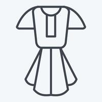 icona vestire. relazionato per tennis gli sport simbolo. linea stile. semplice design illustrazione vettore