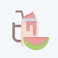 icona acqua melone. relazionato per salutare cibo simbolo. piatto stile. semplice design illustrazione vettore