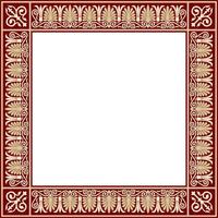 oro e rosso piazza classico greco ornamento. europeo ornamento. confine, telaio antico Grecia, romano impero vettore