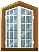 Design della finestra con cornice in legno vettore