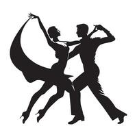 coppia vuelta danza silhouette vettore