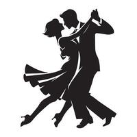 balboa swing danza silhouette vettore