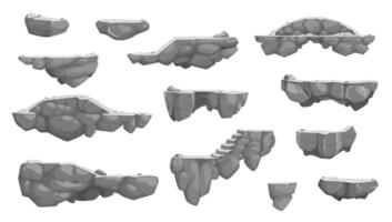 cartone animato roccia pietra isolato gioco piattaforme vettore