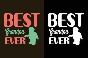 citazioni di slogan della maglietta del miglior nonno di sempre per la festa del papà o del papà vettore