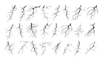 fulmine sciopero bullone sagome illustrazione impostare. vettore