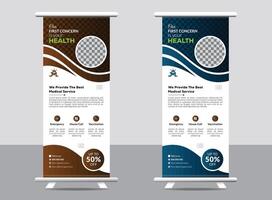 design di banner roll up medico vettore