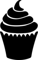 illustrazione silhouette di Cupcake ghiaccio crema vettore