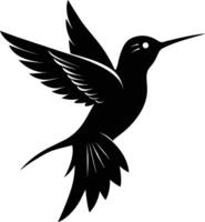 colibrì silhouette nero illustrazione vettore