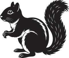 scoiattolo - nero e bianca illustrazione - isolato su bianca sfondo vettore
