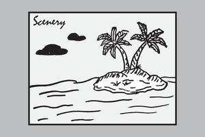 tropicale spiaggia mano disegnato logo vettore