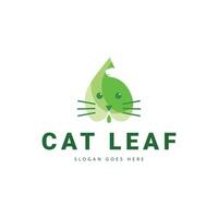 gatto foglia logo, Questo logo è adatto per il tuo attività commerciale vettore