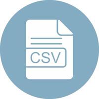 csv file formato glifo Multi cerchio icona vettore