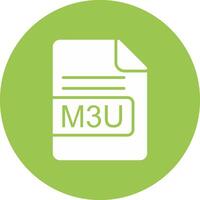 m3u file formato glifo Multi cerchio icona vettore