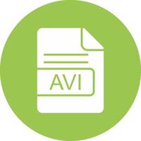 avi file formato glifo Multi cerchio icona vettore