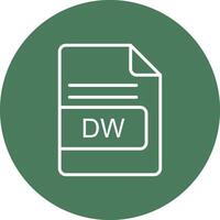 dw file formato linea Multi cerchio icona vettore